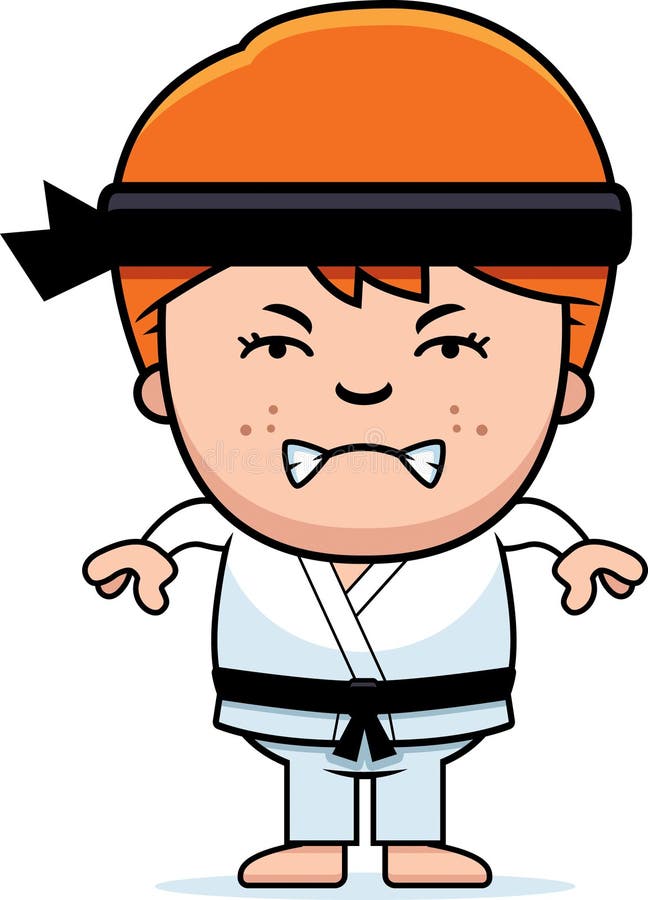 κινούμενα σχέδια Karate Kidα διανυσματική απεικόνιση
