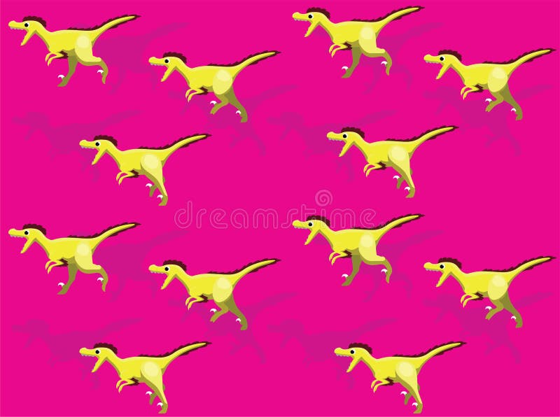 κινούμενα σχέδια ζώου δεινόσαυρος velociraptor διάνυσμα άψογη ταπετσαρία απεικόνιση αποθεμάτων