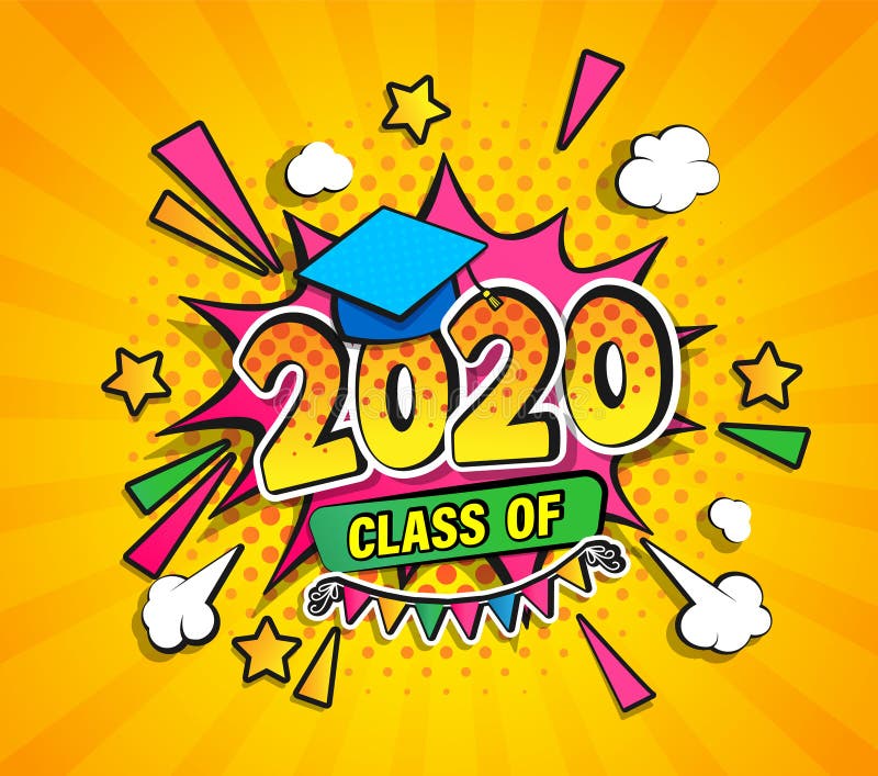 Κλάση 2020, banner αποφοίτησης απεικόνιση αποθεμάτων Κλάση 2020, banner αποφοίτησης απεικόνιση αποθεμάτων