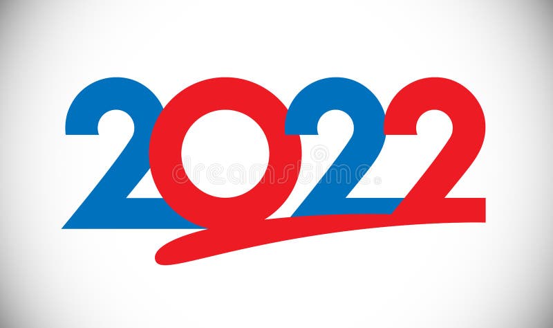 2022 κλασικό κόκκινο μπλε λευκό, κενό λογότυπο ελεύθερη απεικόνιση δικαιώματος