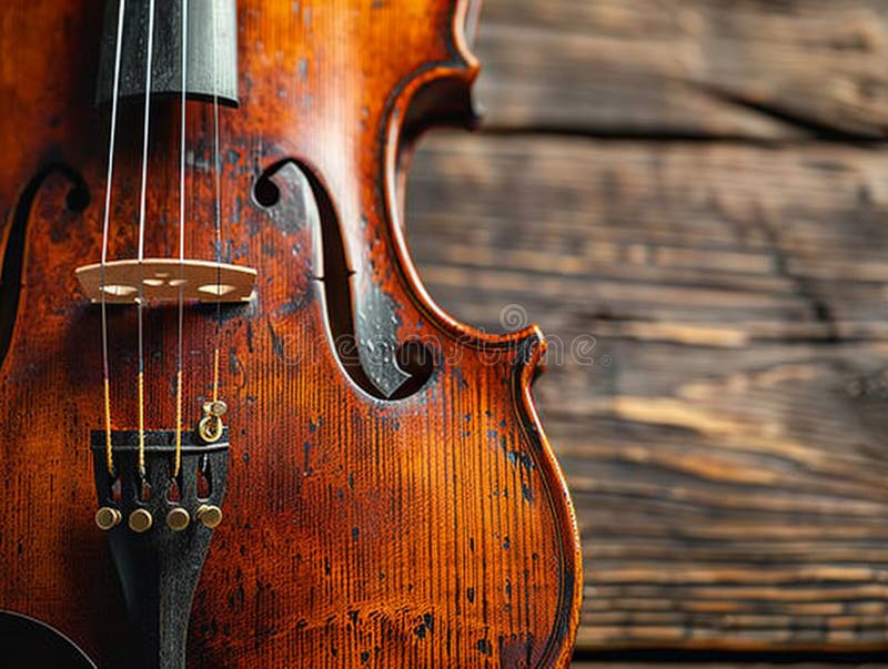 Close-up of a violin and bow, symbolizing classical music and performance artistry AI generated. Close-up of a violin and bow, symbolizing classical music and performance artistry AI generated