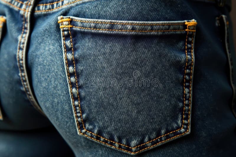 Κλείσιμο γκρι υφής θύλακα denim πίσω Διακριτικό ραφή λεπτομερειών γκρι υφής denim ελεύθερη απεικόνιση δικαιώματος