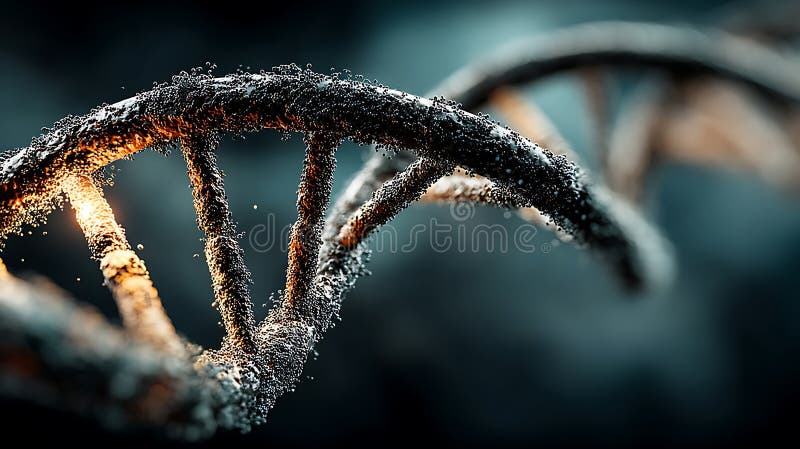 Κλείσιμο διπλής έλικα DNA με λεπτομερή απεικόνιση της δομής στρέβλωσης του. διανυσματική απεικόνιση