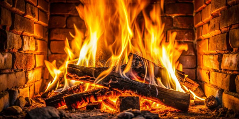 κλείσιμο μιας πυρκαγιάς σε ένα τζάκι δημιουργική τέχνη διανυσματική απεικόνιση