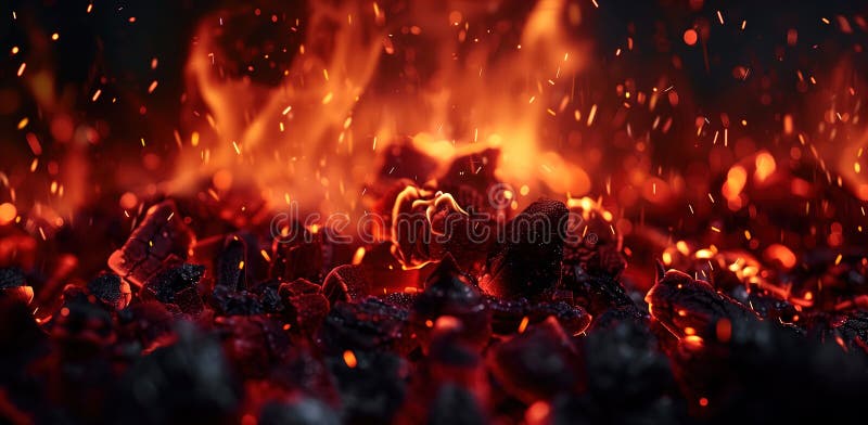 κλείσιμο μιας φλεγόμενης φωτιάς σε ένα τζάκι που εκπέμπει ελεύθερη απεικόνιση δικαιώματος