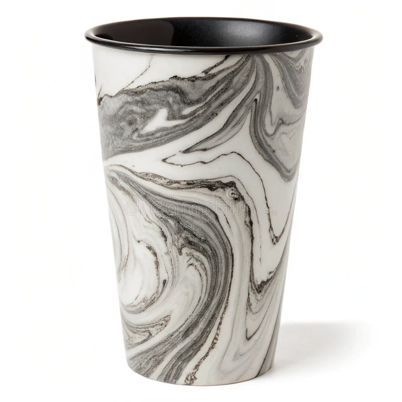 Κλείσιμο του MarblePatterned Coffee Cup ελεύθερη απεικόνιση δικαιώματος