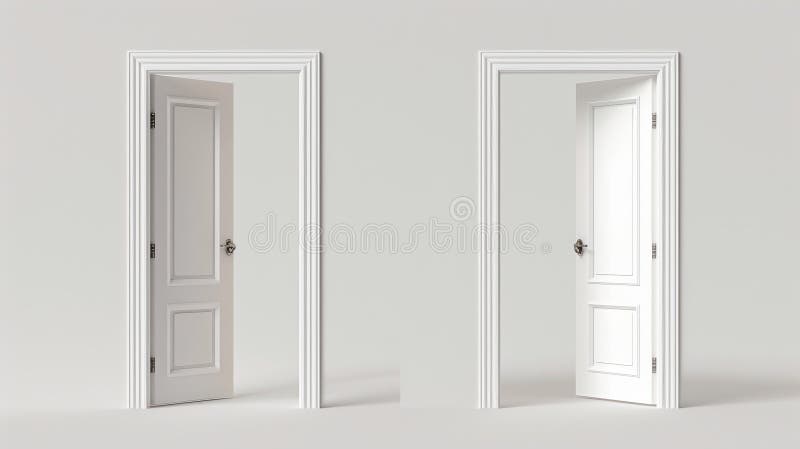 κλειστή πύλη υποδοχής. κλειστή πόρτα με λαβή για ακολουθία κατοικιών για κινούμενα σχέδια 3d ανοιχτή και κλείσιμο λευκής στοκ φωτογραφίες