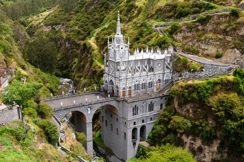 Colombia, church of Las Lajas. Colombia, church of Las Lajas