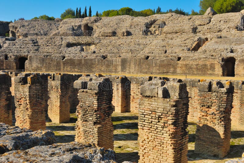 Romam ruins at Italica located in Santiponce, Seville (Spain). The city of Italica was founded in 206 BC by the Romans. Romam ruins at Italica located in Santiponce, Seville (Spain). The city of Italica was founded in 206 BC by the Romans.