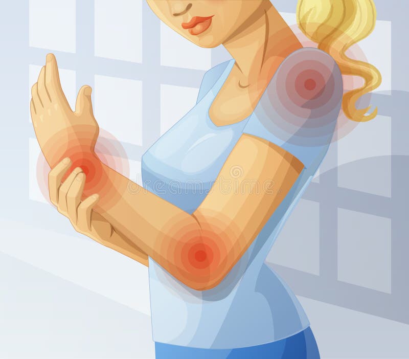 Joint pain. Cartoon vector illustration. Joint pain. Cartoon vector illustration