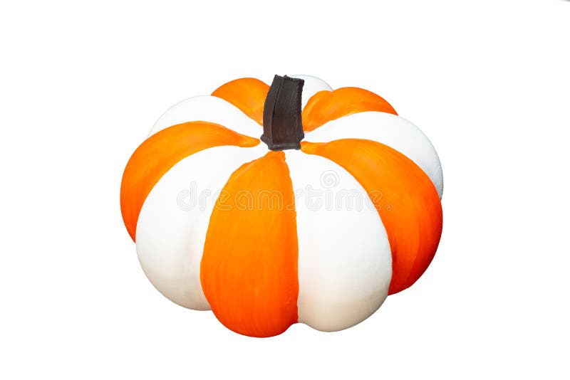 Pumpkin for halloween on a white background. isolated. White and orange stripes. Pumpkin for halloween on a white background. isolated. White and orange stripes