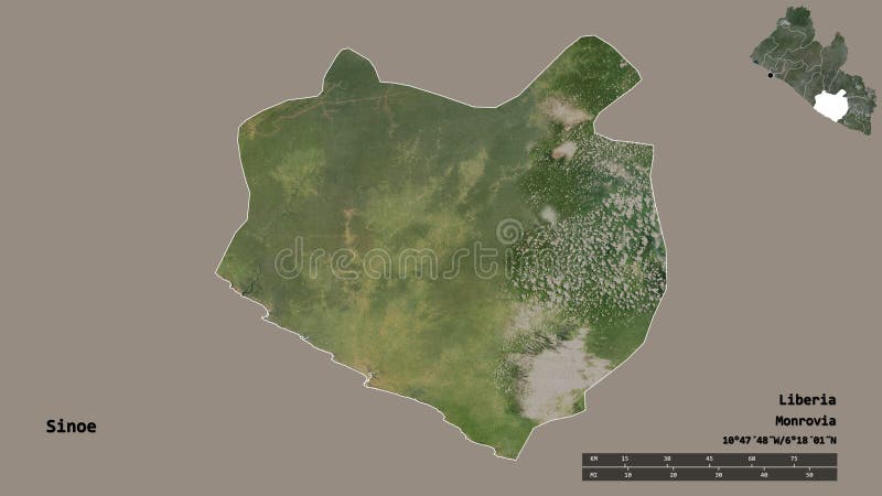 κομητεία sinoe lieria zoomed. δορυφορική απεικόνιση αποθεμάτων