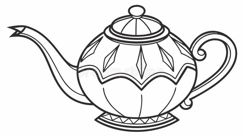 Κομψή σχεδίαση διαύλου ποτού Teapot Beαναζητώντας Γενική τεχνητή νοημοσύνη διανυσματική απεικόνιση