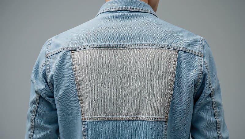Κομψό Denim Τζάκετ Με Μοναδικά Χαρακτηριστικά Σχεδίασης Που Εμφανίζονται Σε Μινιμαλιστική Διάταξη διανυσματική απεικόνιση