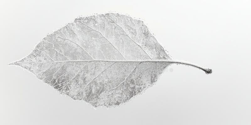 Κομψό ασημί φύλλο Botanical Μινιμαλιστική σχεδίαση Σχεδίαση απλής λευκής γραμμής φόντου γκρι γραμμή απεικόνιση αποθεμάτων