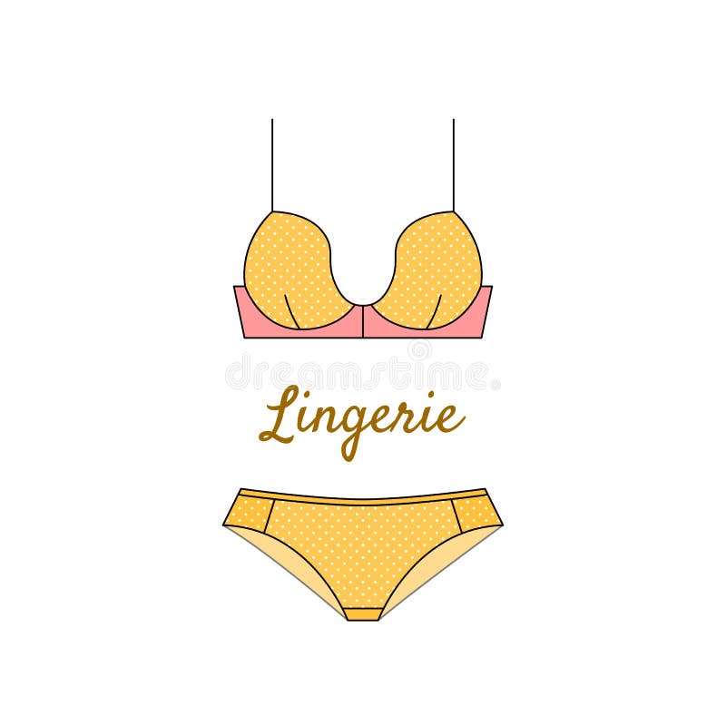 Κομψό κίτρινο lingerie εικονίδιο στο επίπεδο ύφος απεικόνιση αποθεμάτων