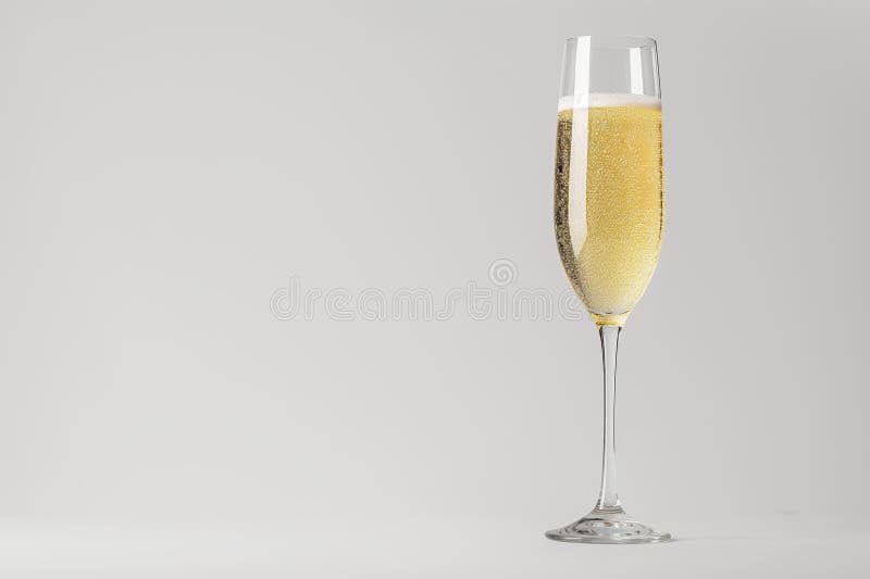 A single champagne flute filled with sparkling wine against a bright background, emphasizing celebration and luxury AI generated. A single champagne flute filled with sparkling wine against a bright background, emphasizing celebration and luxury AI generated