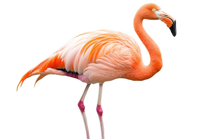 κομψό ροζ πτηνό flamingo απομονωμένο σε λευκό φόντο διανυσματική απεικόνιση