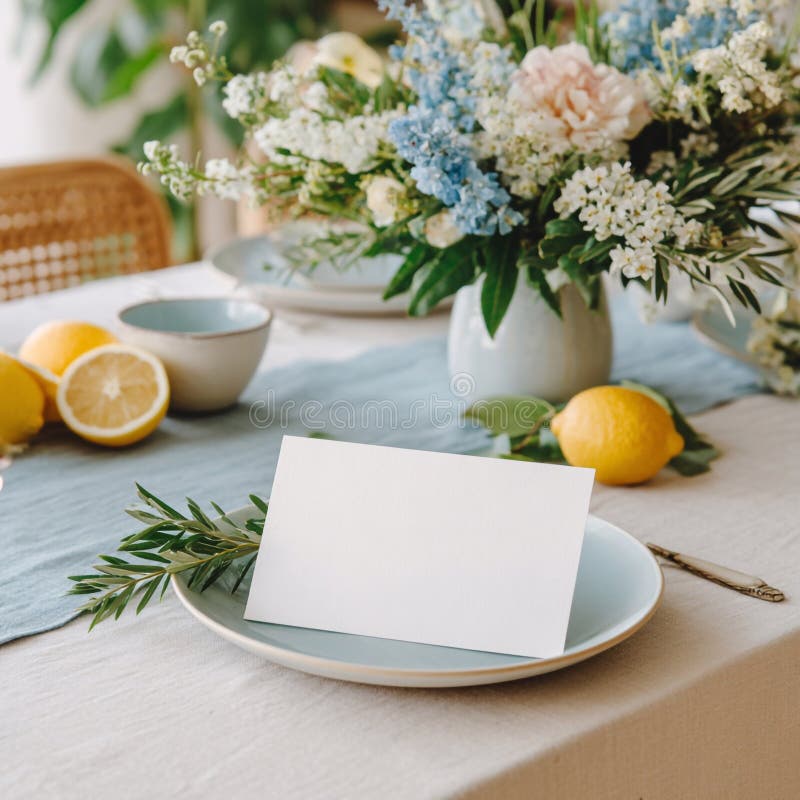 Κομψός πίνακας με διάταξη floral και κενή κάρτα ελεύθερη απεικόνιση δικαιώματος