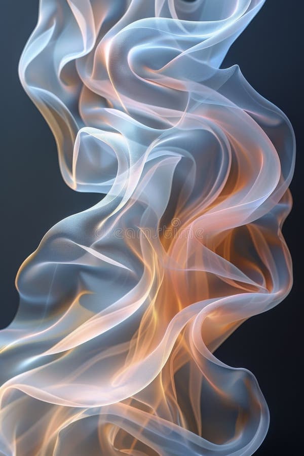 A close up of a wavy stream of smoke on black background AI generated. A close up of a wavy stream of smoke on black background AI generated