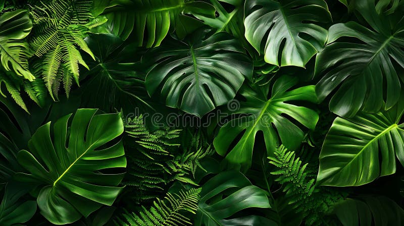 Κοντινό πλάνο φύλλων Lush Fern σε φυσικό φως. Δημιουργήθηκε με χρήση τεχνητής νοημοσύνης απεικόνιση αποθεμάτων