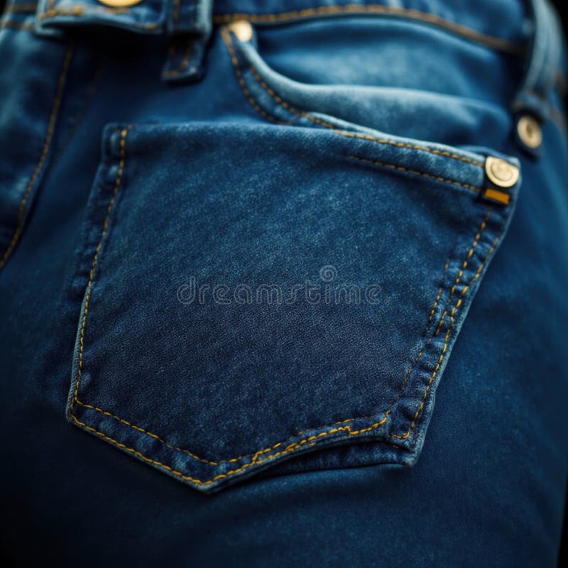 Κοντινό πλάνο όψη γαλάζιο denim διακριτική ραφή λεπτομέρειες μπλε υφή denim ελεύθερη απεικόνιση δικαιώματος