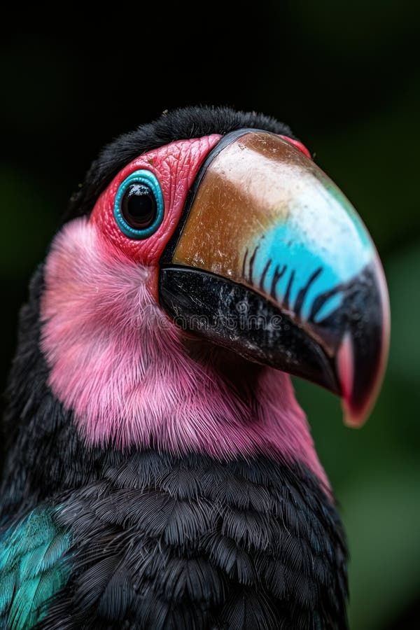 κοντινό πορτρέτο ενός πολύχρωμου toucan ελεύθερη απεικόνιση δικαιώματος