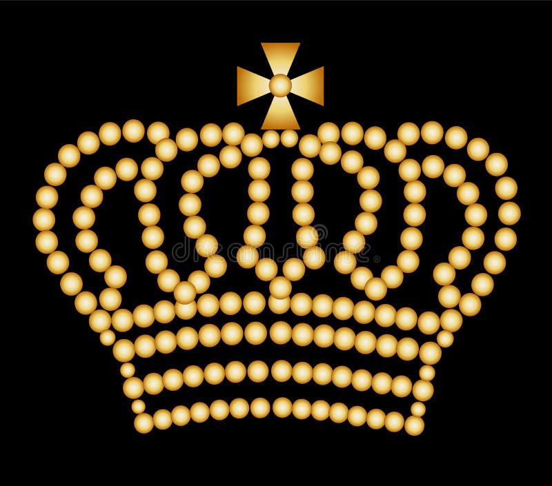 Illustration of a golden crown on black background. Illustration of a golden crown on black background