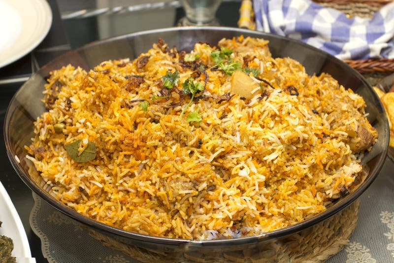Κοτόπουλο Biryani το πικάντικο ρύζι στοκ εικόνες