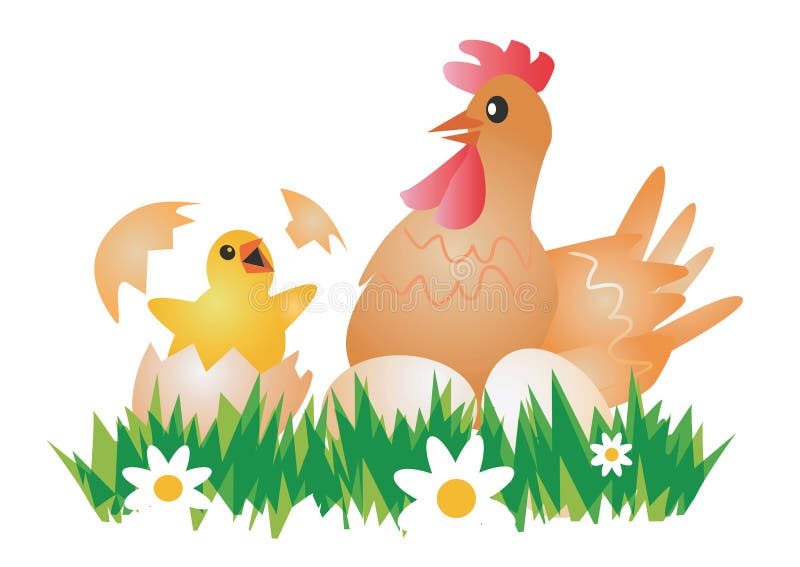 Κοτόπουλο, κότα και αυγά Πάσχας.