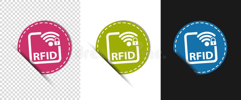 Κουμπιά RFID - τρία ζωηρόχρωμα στρογγυλά εικονίδια - διανυσματική απεικόνιση - που απομονώνεται στο διαφανές, άσπρο και μαύρο υπό απεικόνιση αποθεμάτων Κουμπιά RFID - τρία ζωηρόχρωμα στρογγυλά εικονίδια - διανυσματική απεικόνιση - που απομονώνεται στο διαφανές, άσπρο και μαύρο υπό απεικόνιση αποθεμάτων