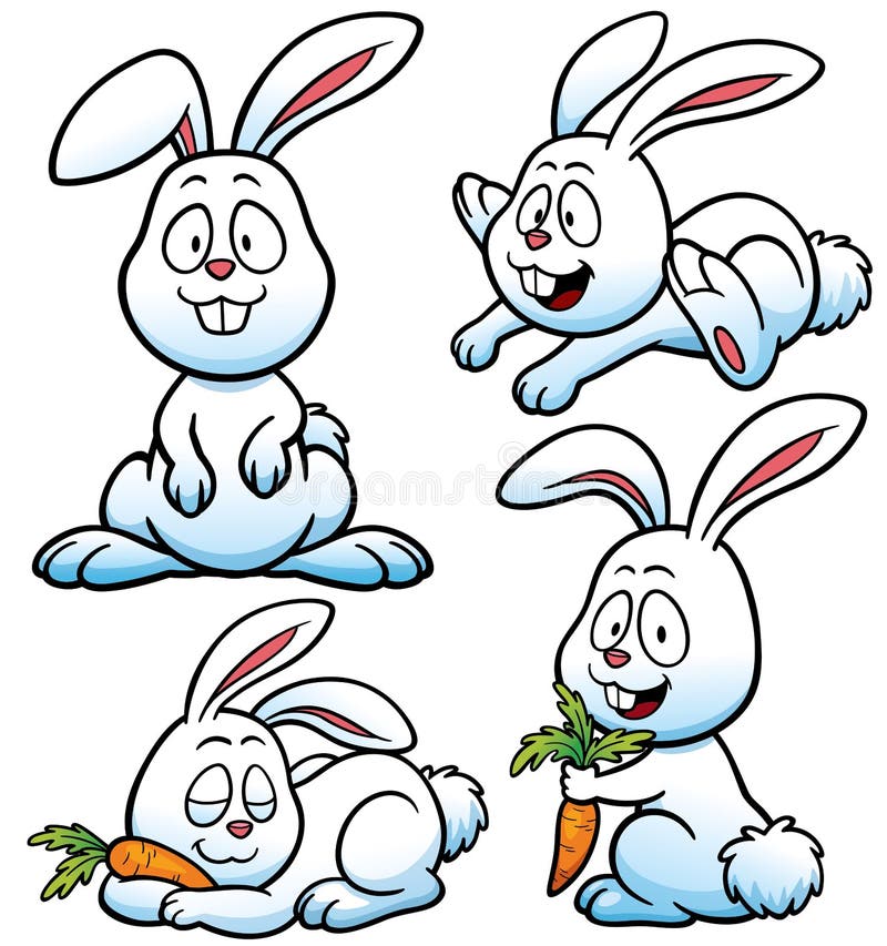 Vector illustration of Cartoon Rabbit Set. Vector illustration of Cartoon Rabbit Set