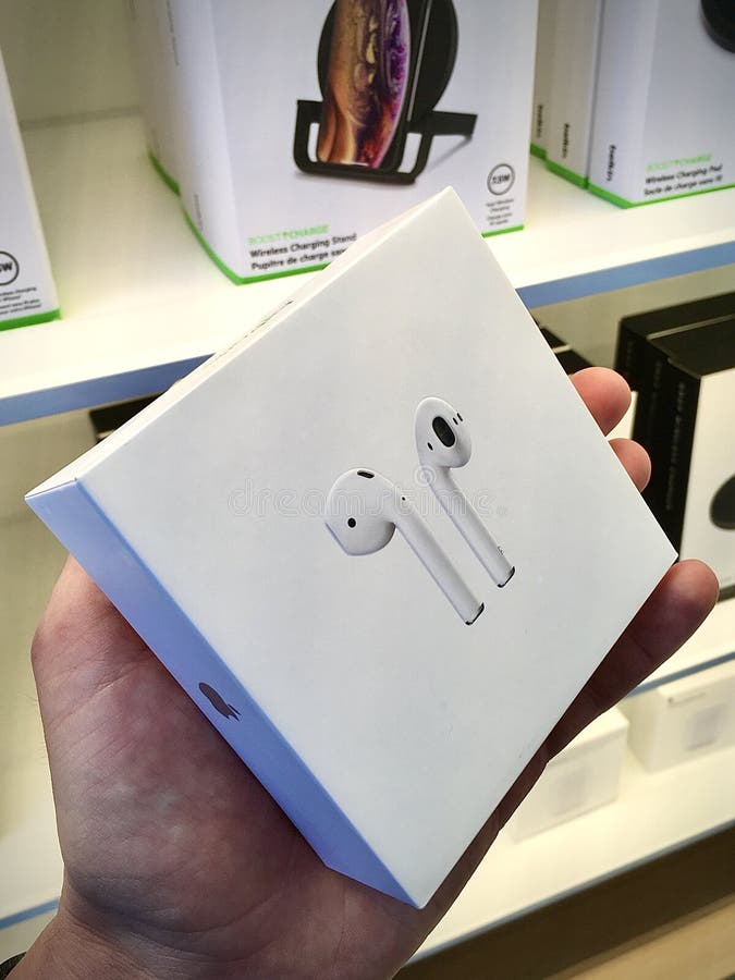 κουτί Apple AirPods στοκ εικόνα κουτί Apple AirPods στοκ εικόνα
