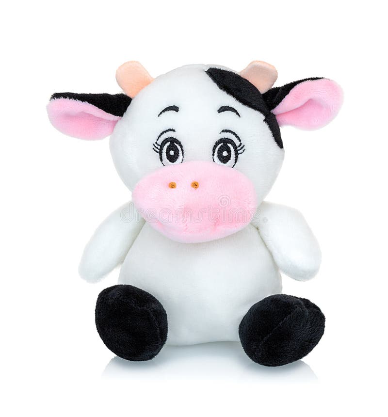Κούκλα αγελάδων plushie που απομονώνεται στο άσπρο υπόβαθρο με την αντανάκλαση σκιών Γεμισμένη βελούδο μαριονέτα αγελάδων στο άσπ στοκ φωτογραφίες με δικαίωμα ελεύθερης χρήσης Κούκλα αγελάδων plushie που απομονώνεται στο άσπρο υπόβαθρο με την αντανάκλαση σκιών Γεμισμένη βελούδο μαριονέτα αγελάδων στο άσπ στοκ φωτογραφίες με δικαίωμα ελεύθερης χρήσης