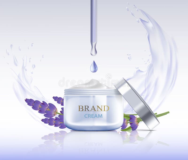 Κρέμα με lavender τα λουλούδια ελεύθερη απεικόνιση δικαιώματος