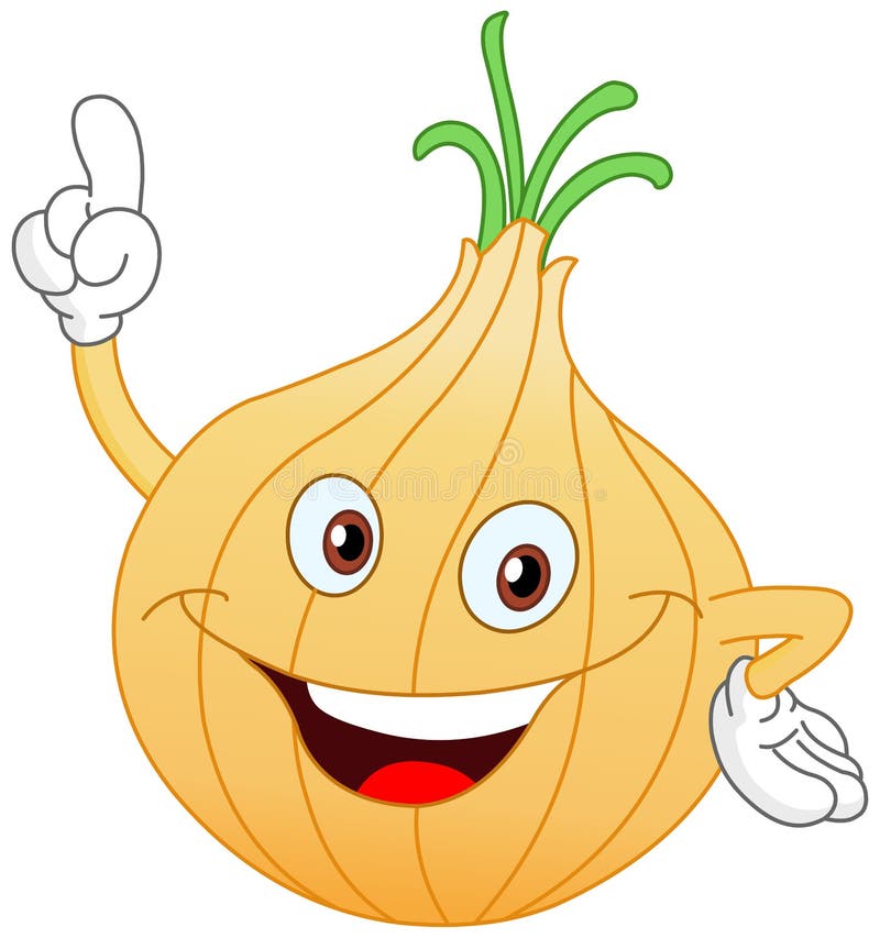 Cartoon onion pointing with his finger. Cartoon onion pointing with his finger