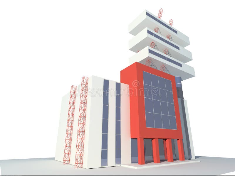 Modern building. Constructivism. Qualitative design. 3D figure. Modern building. Constructivism. Qualitative design. 3D figure.