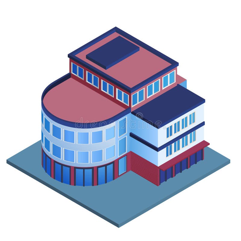 Κτίριο γραφείων isometric απεικόνιση αποθεμάτων Κτίριο γραφείων isometric απεικόνιση αποθεμάτων