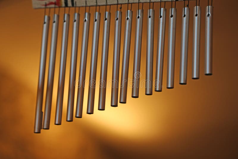 Bar chimes with steel tubes for relaxation and meditation. Bar chimes with steel tubes for relaxation and meditation