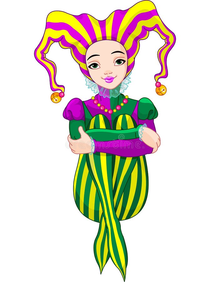 Illustration of Mardi Gras harlequin lady. Illustration of Mardi Gras harlequin lady