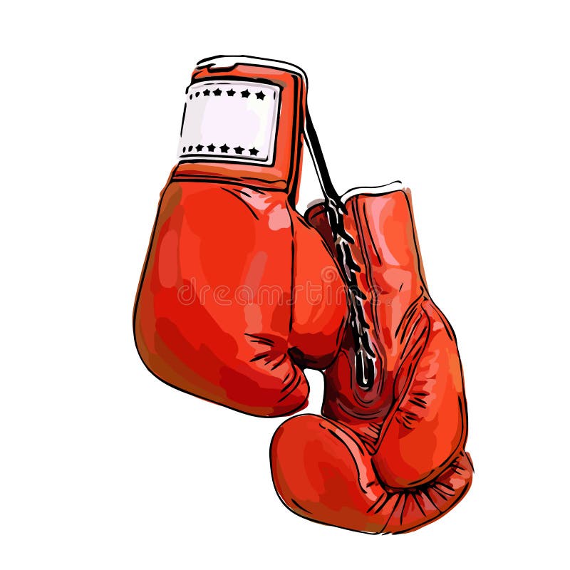 Champion red boxing gloves ready for a fight. Champion red boxing gloves ready for a fight