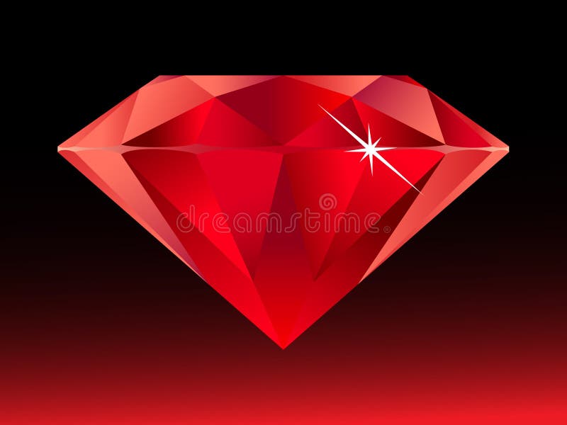Red diamond on gradient background. Red diamond on gradient background