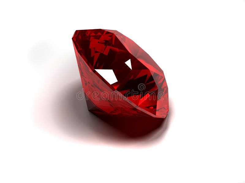 3d rendered illustration of a shiny red diamond. 3d rendered illustration of a shiny red diamond