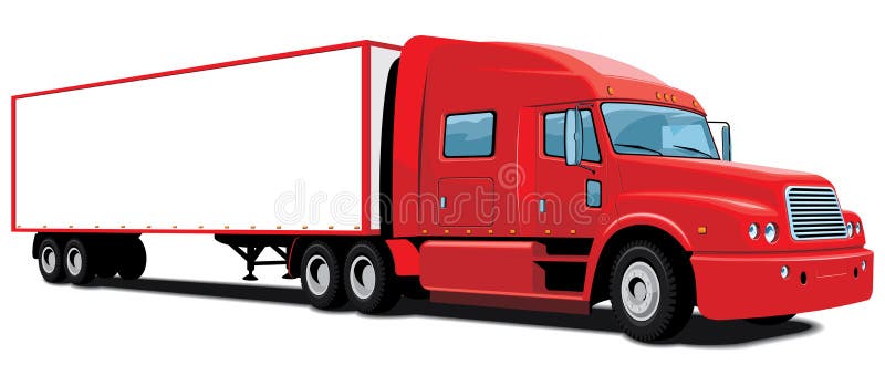 Κόκκινο ημι truck ελεύθερη απεικόνιση δικαιώματος Κόκκινο ημι truck ελεύθερη απεικόνιση δικαιώματος