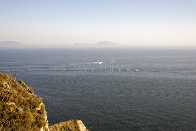 Gulf of Naples seen from Posillipo hill at sunset. Gulf of Naples seen from Posillipo hill at sunset.