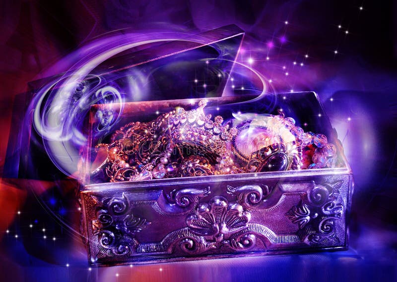 Jewelry silver box luminous at night. Jewelry silver box luminous at night