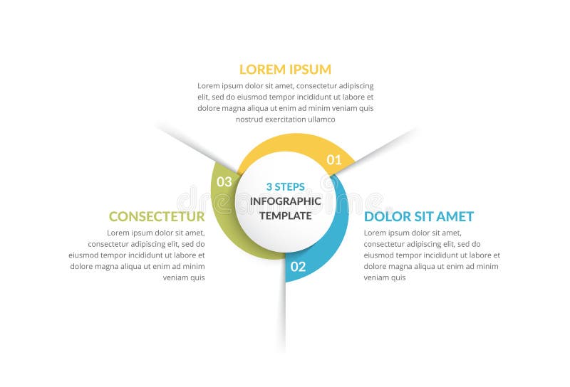 Circle infographic template with three steps or options, process chart. Circle infographic template with three steps or options, process chart