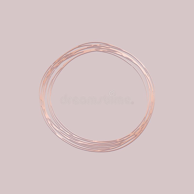 Round frame. Vector illustration with imitation of rose gold. Hand drawing for the design of cards, invitations, covers. Round frame. Vector illustration with imitation of rose gold. Hand drawing for the design of cards, invitations, covers