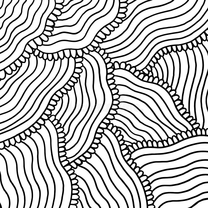 Κύματα Doodle με το πέταλο - διακόσμηση για το ενήλικο χρωματίζοντας βιβλίο επίσης corel σύρετε το διάνυσμα απεικόνισης ελεύθερη απεικόνιση δικαιώματος Κύματα Doodle με το πέταλο - διακόσμηση για το ενήλικο χρωματίζοντας βιβλίο επίσης corel σύρετε το διάνυσμα απεικόνισης ελεύθερη απεικόνιση δικαιώματος