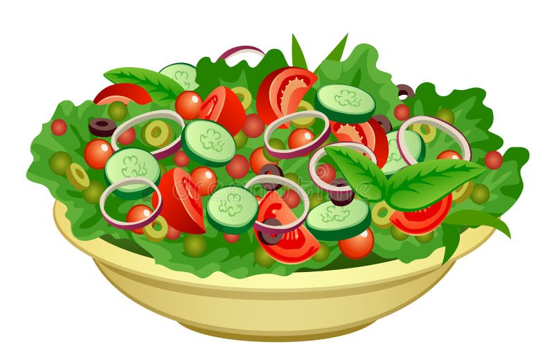 Bowl of salad on a white background. Bowl of salad on a white background
